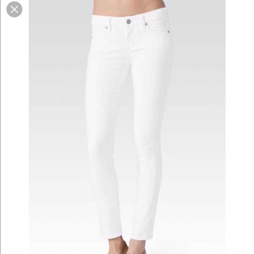 Paige Skyline Ankle Peg Skinny white jeans 26